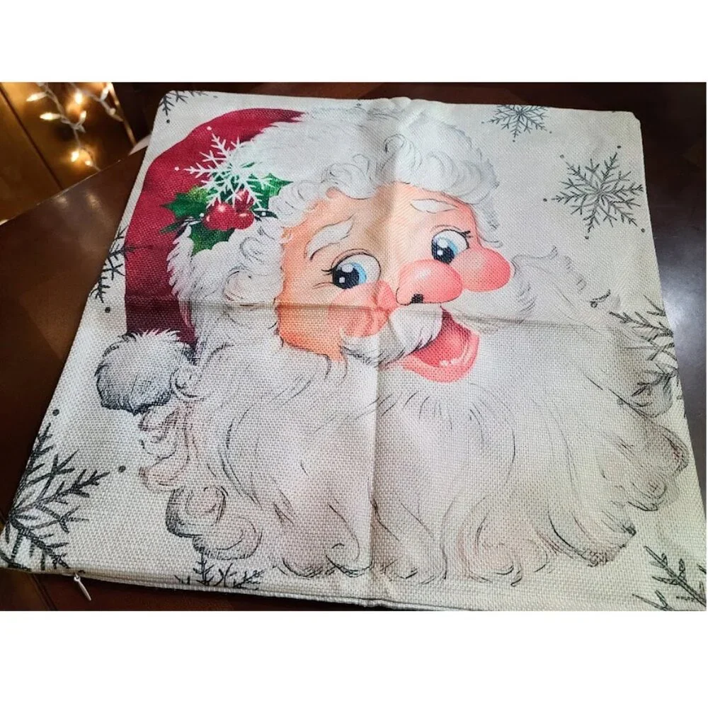 Christmas Pillow Cover Case Santa Claus Decoration Accent Holiday Xmas Decor 16